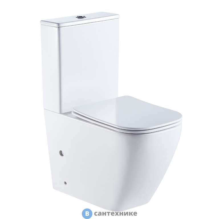 Унитаз с бачком AZARIO LEVANTO безободковый, с сиденьем дюропласт микролифт 620x380x830 мм (AZ-1228A)