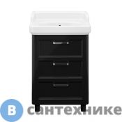 Тумба под раковину KERAMA MARAZZI POMPEI напольная 60 см, 3 ящика чёрный (PO.60.3\BLK)