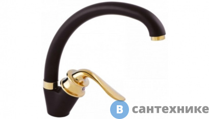 картинка Смеситель Potato P59219-6* для кухни с высоким изливом чёрный