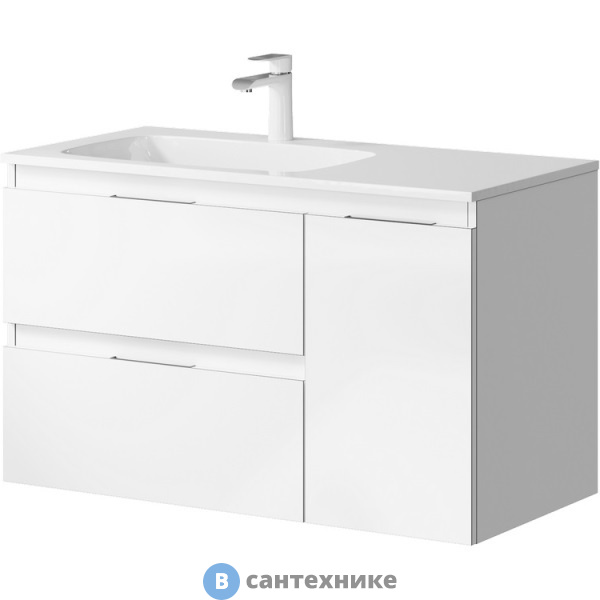 Тумба под раковину Aqwella ACCENT 92 ACC0109LW (подвесная, белый)