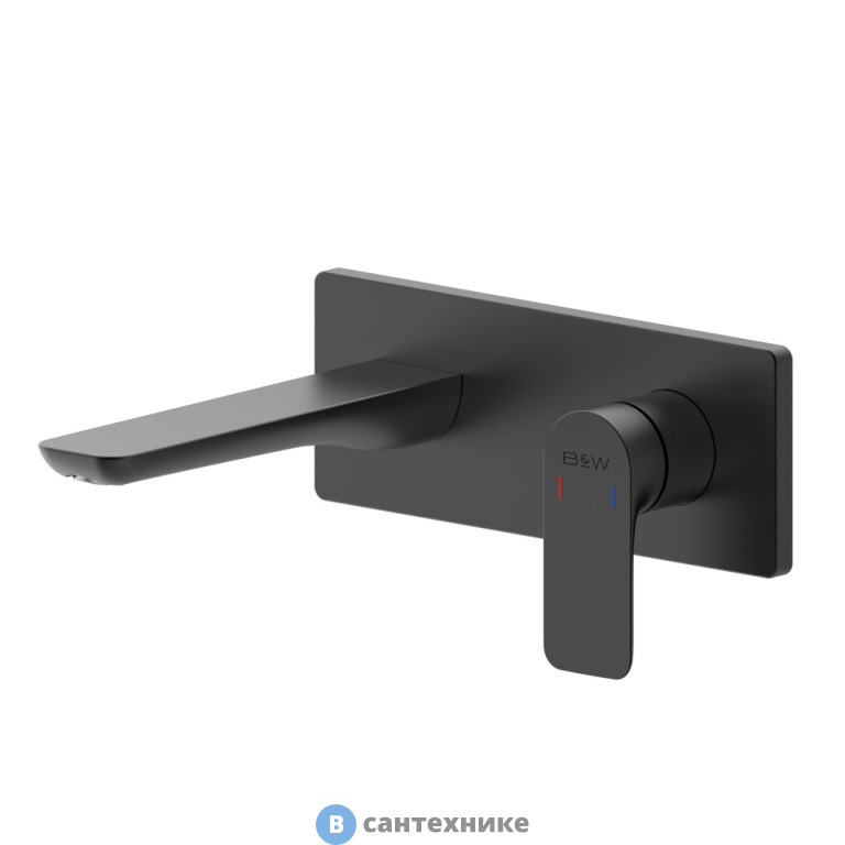 Смеситель Black&White UK8306B для раковины встраиваемая система (комплект), Matt Black