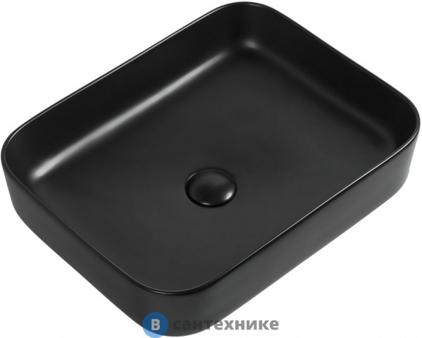 Раковина Aquanet SOUL-1-MB керамическая накладная 500х400х135, чёрный матовый (245833)