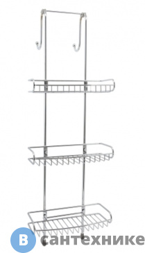 картинка Комплект из держателей и 3-х навесных полок WasserKRAFT K-141133 металл, нержавеющая сталь AISI 304, хромоникелевое покрытие