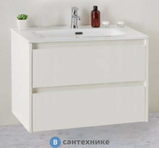 Тумба под раковину BelBagno 71 см KRAFT 39-700/390-2C-SO-BO подвесная с двумя выкатными ящиками, Bianco Opaco