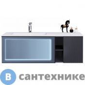 Тумба с раковиной Orans BC-9013-1200L PW PU030, art marble (white) (1200x550x400)