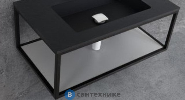 Каркас Cezares одноярусный подвесной, стальной, под раковину (Сварной) CADRO 50-100/50/30-1C-SO-MET-ST Nero (100х50х30)