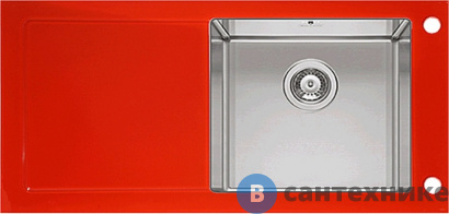 картинка Кухонная мойка IMENZA Passion 1B 1D (100x50) красная правая (IV1011550D)