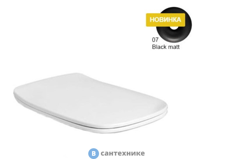 Сиденье AXA White Jam AF3307 с крышкой для унитаза, sof-close, Black Matt