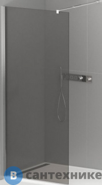 картинка Душевая перегородка Cezares LIBERTA-L-1-25-GR-Cr стекло графит, профиль хром, 246x1950 мм