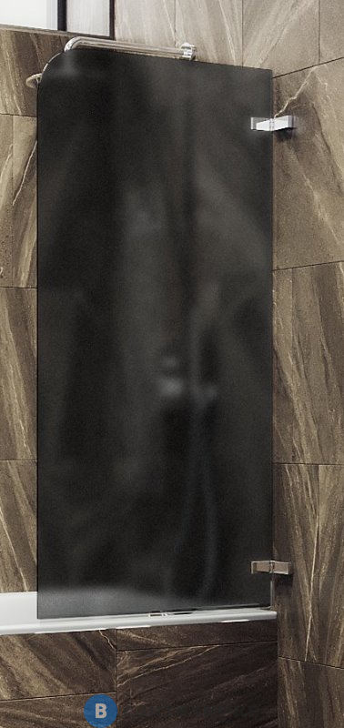 Шторка для ванны поворотная на петлях MaybahGlass 1400*405 Стекло 6 мм Графит матовый (MGV-649-4)