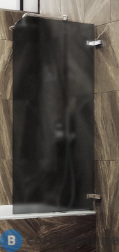 картинка Шторка для ванны поворотная на петлях MaybahGlass 1400*405 Стекло 6 мм Графит матовый (MGV-649-4)