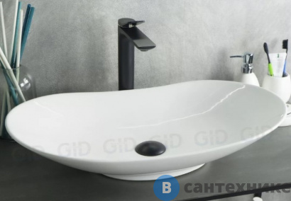 картинка Раковина накладная GID-ceramic N9811 белый (610х370х150)