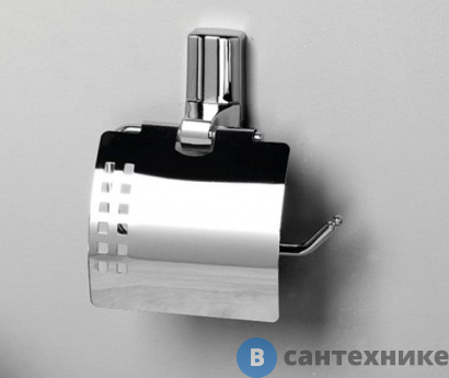картинка Держатель туалетной бумаги WasserKRAFT Leine K-5025 с крышкой металл, хромоникелевое покрытие