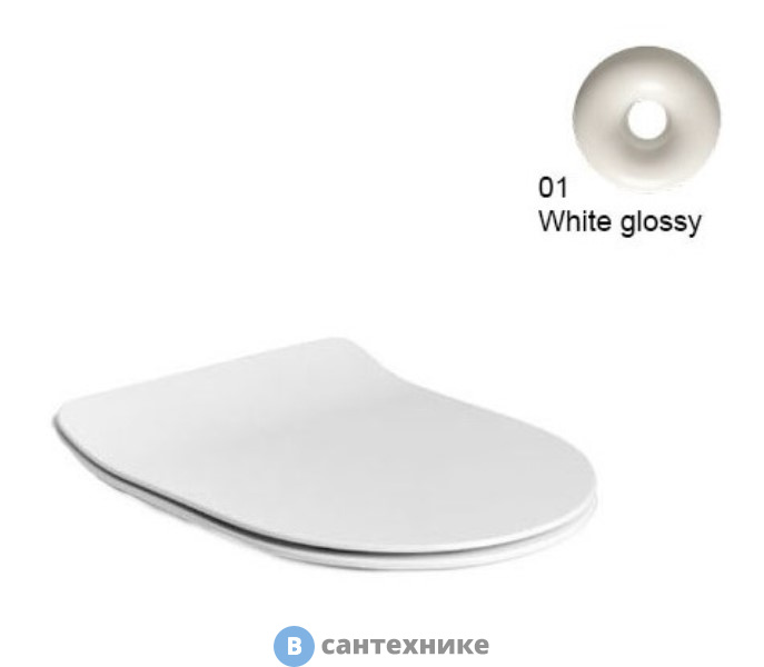 Сиденье AXA Glomp 329101 с крышкой для укороченного унитаза soft-close, White Glossy