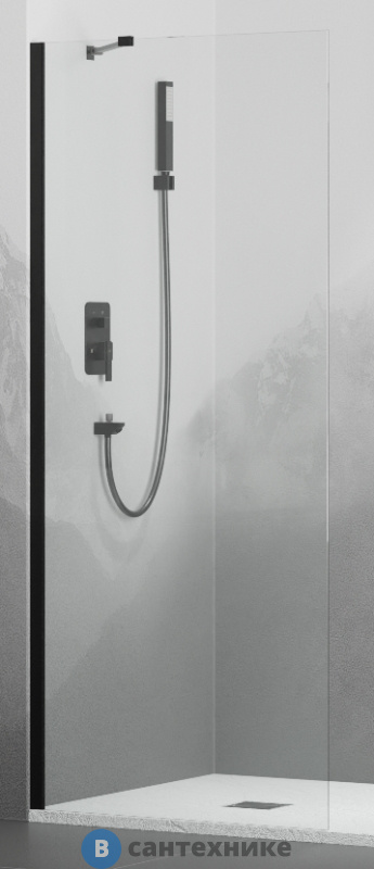 Перегородка для душа RGW WA-102B чёрный/Прозрачное/6 мм 90*195 (351010209-14)