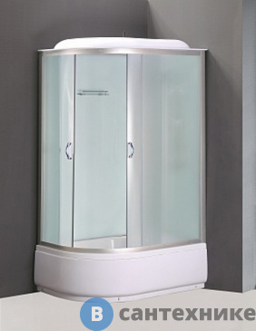 картинка Душевая кабина Aquarius ECO-6 White R поддон 25см 120*80*215 прозрачное стекло, проф. серебро