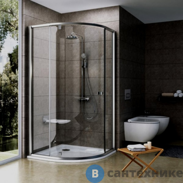 картинка Душевое ограждение Ravak Pivot PSKK3-100 сатин + Транспарент (376AAU00Z1)