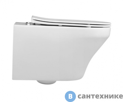картинка Унитаз подвесной Vincea Edge-M VT1-37 безободковый, белый, ультратонкое soft-close сиденье