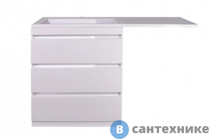 картинка Тумба под раковину Style line Даллас 140, 3 ящика, Люкс белая напольная (2000949233550)
