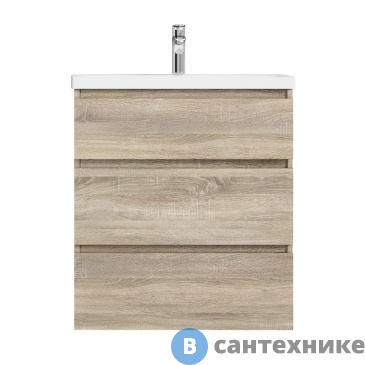 картинка Тумба под раковину AM.PM GEM S M91FSX0752OF напольная, 75 см, 3 ящика, светлый дуб