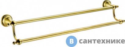 картинка Полотенцедержатель AZARIO ELVIA трубчатый двойной 60 см, золото (AZ-91102G)