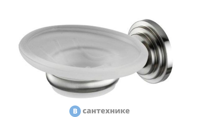 Мыльница WasserKRAFT Ammer K-7029 стеклянная металл, покрытие "матовый хром",  матовое стекло