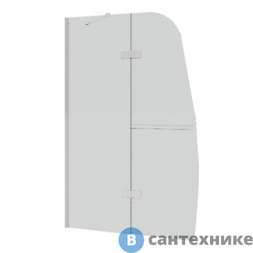 картинка Шторка для ванны Grossman GR-102/1 (150*100) алюминиевый профиль, стекло прозрачное