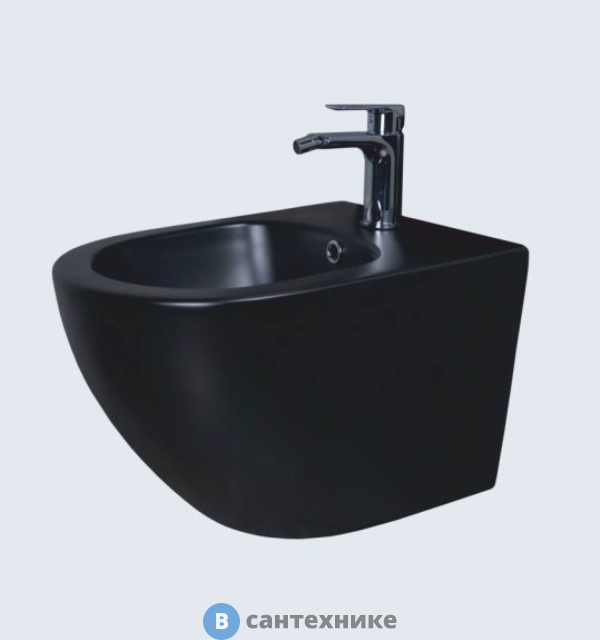 Биде GID-ceramic BDP-96BM подвесное чёрный матовый (480х370х325)
