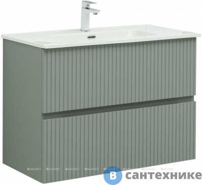 картинка Тумба под раковину Aquanet Джейн 90 мисти грин (313319)