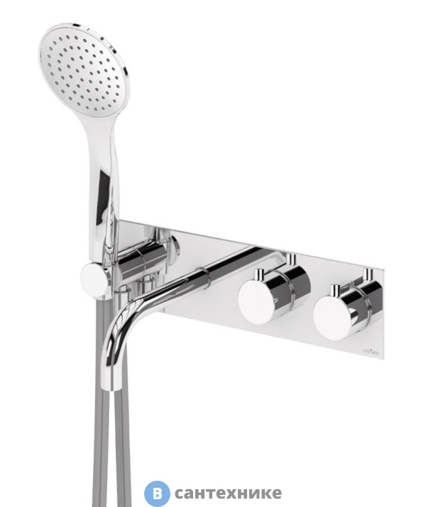 Смеситель Cezares CZR-B-VDM2-T-NOP встраиваемый термостатический для ванны и душа однорычажный