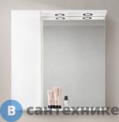 Шкаф зеркальный BelBagno 80 см MARINO-SPC-800/750-1A-BL-P-L подвесной с одной распашной дверцей с доводчиками, с подсветкой, левосторонний, Bianco Lucido