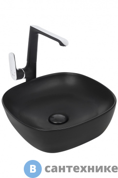 картинка Раковина WELTWASSER ELBACH 2184 MB накладная (матовая чёрная) /370х370х115/