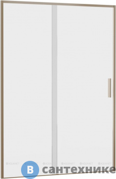 картинка Душевая дверь Aquanet Pleasure Evo 140 AE65-N140-GBT профиль золото-никель браш, прозрачное стекло (352427)