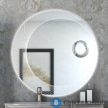 картинка Зеркало Cezares 45011 с увеличительным зеркалом и со встроенной LED подсветкой, 100х100