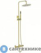 Душевая стойка BelBagno UNO UNO-DOCM-ORO со смесителем для верхнего и ручного душа, золото