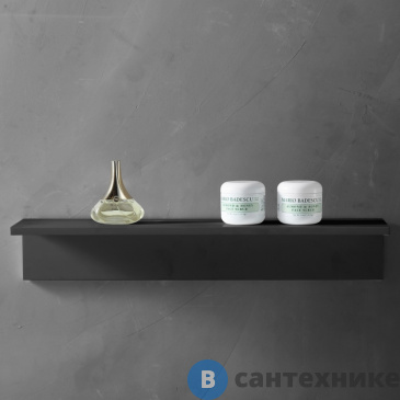 картинка Полочка ABBER Stein AS1654MB для ванной комнаты, чёрная матовая