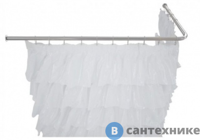 картинка Карниз для ванны Aquanet (1800 х 800) Г -образный нерж.ст. (165118)