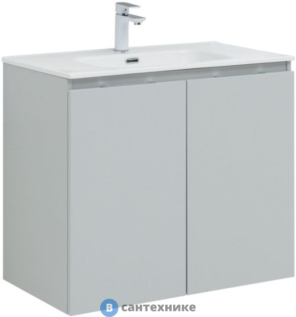 Тумба под раковину Aquanet Алвита new 80 подвесная 2 дв. серый (277528)