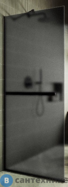 картинка Душевая перегородка в профиле MaybahGlass 1950*790 Стекло 8 мм Графит матовый +Полотенцесушитель (MGD-730-6у)