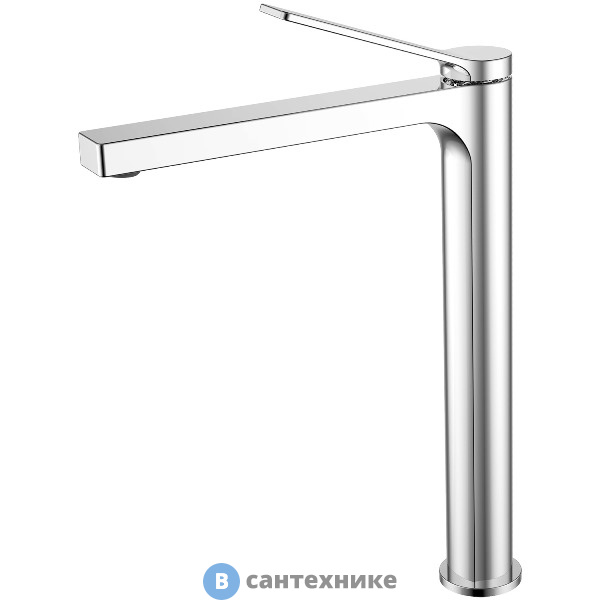 Смеситель AZARIO VISE AZ-VQQ168R30C высокий для раковины без донного клапана, хром