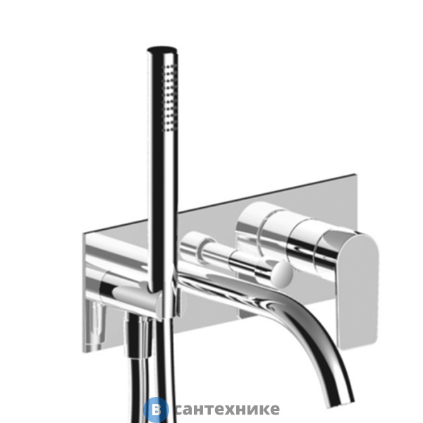 Смеситель Fantini MYO встраиваемый для ванны наружная часть, хром (61 02 V621B), без внутренней части