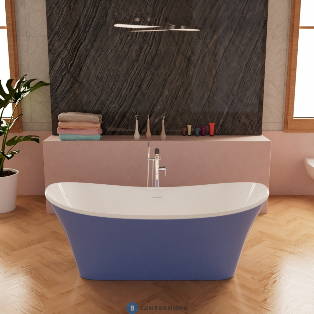 Ванна Frank F6104 White/Light Blue акрил, отдельностоящая