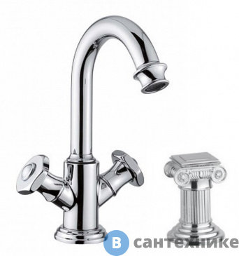 картинка Смеситель Cezares APHRODITE-LS2-01-O на раковину с донным клапаном, хром, ручки Куб