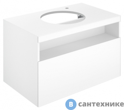 картинка Тумба под раковину Keuco STAGELINE 1 ящ., без подсв., со столеш., смес R, 800x550x490 мм, к/ф: белый (32865300000)