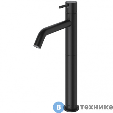 картинка Смеситель Cezares LEAF-LC2-L-NOP для накладной раковины однорычажный, с донным клапаном, Чёрный матовый