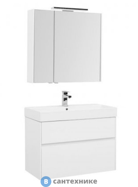 Комплект мебели Aquanet Бруклин 85 белый глянец (207801)