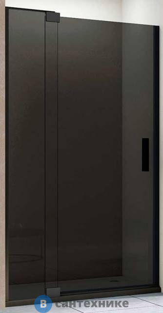 Душевая дверь Vincea Extra VDP-1E9010CGB, 900/1000x2000, чёрный, стекло тонированное (VDP-1E9010CGB)