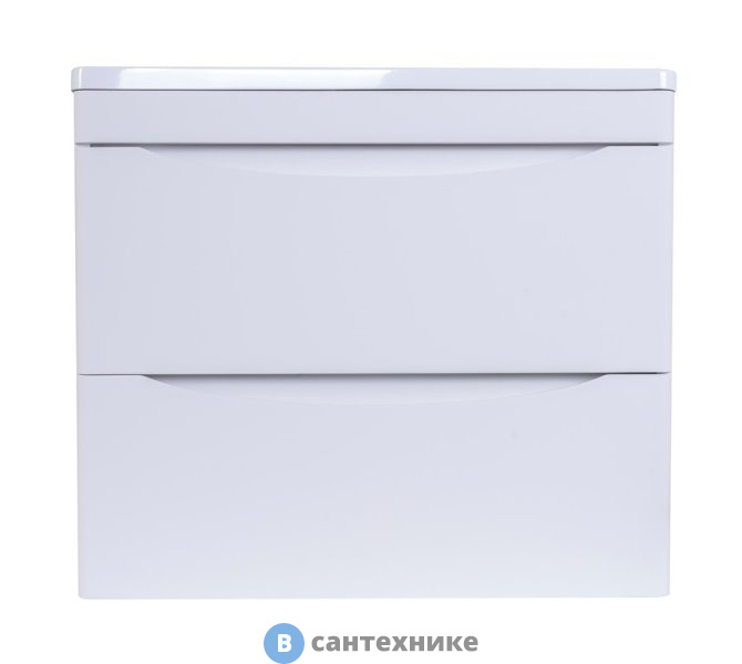 Тумба под раковину Style line Бергамо мини 60 (2 ящ.) Люкс антискрейтч белый, подвесная PLUS (2000565454001)