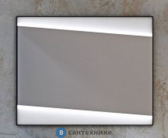 Зеркало Cezares QUBO со встроенной LED подстветкой, реверсивное 45051 Nero opaco (100x80)