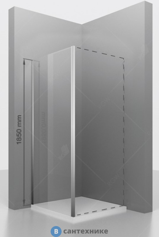 Боковая панель RGW Z-050-1 хром/Прозрачное/6 мм 120*185 (352205112-11)